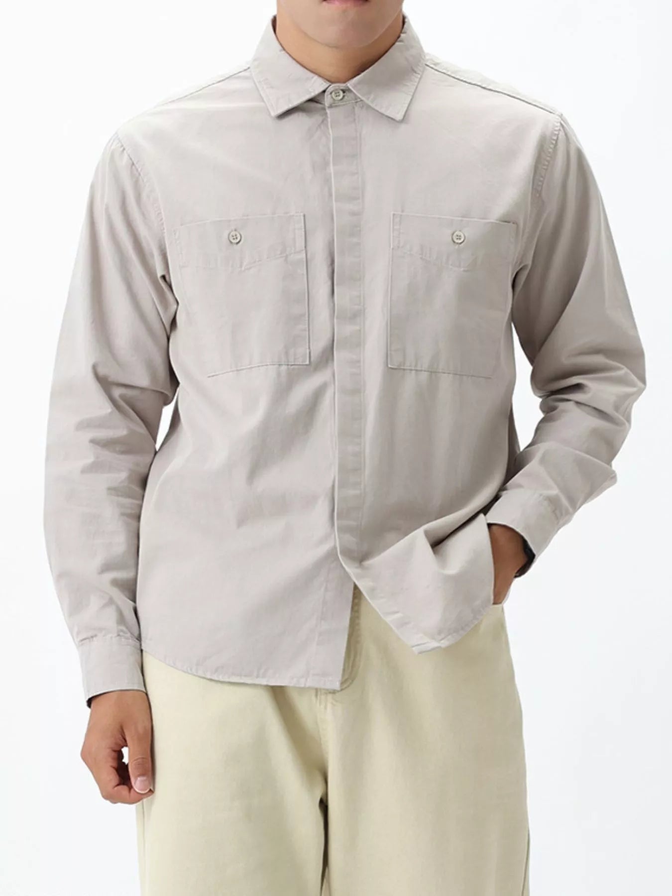 Men's Plus Size Button Down Long Sleeve Shirt