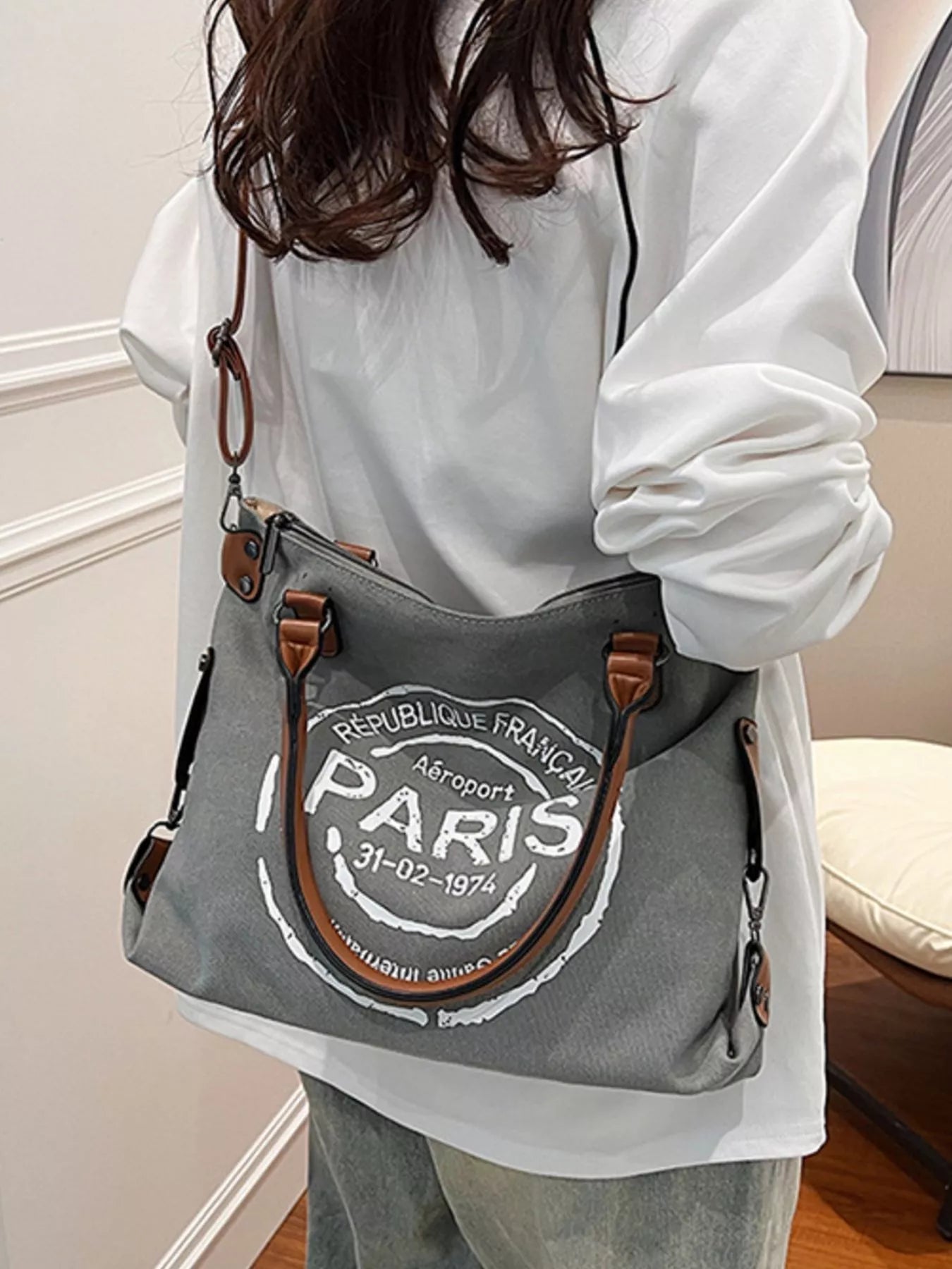 Lightweight Letter Graphic Handbag