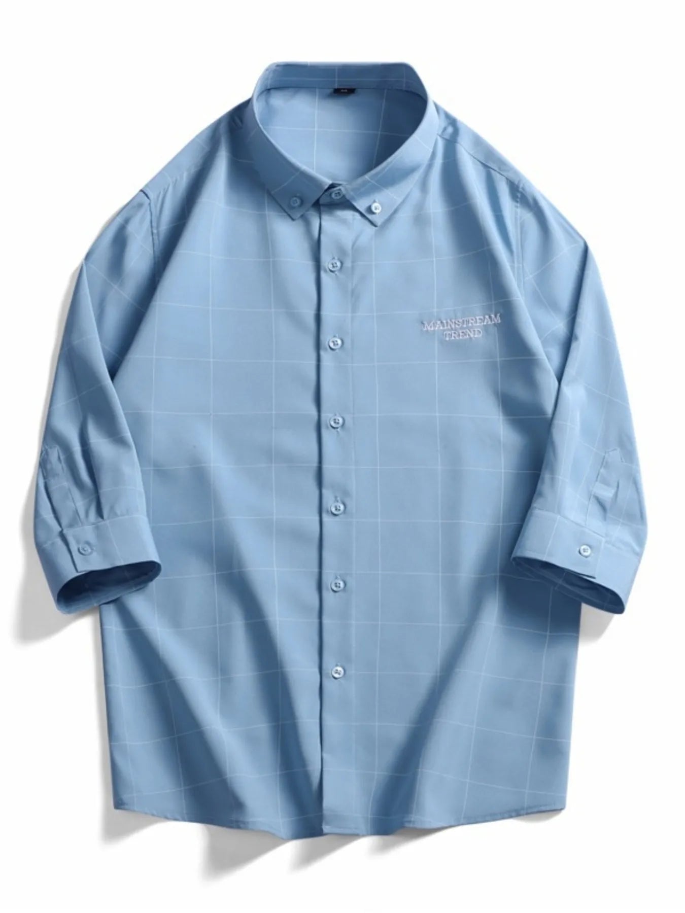 Men's Plus Size Casual Plaid Print Button-Down Shirt