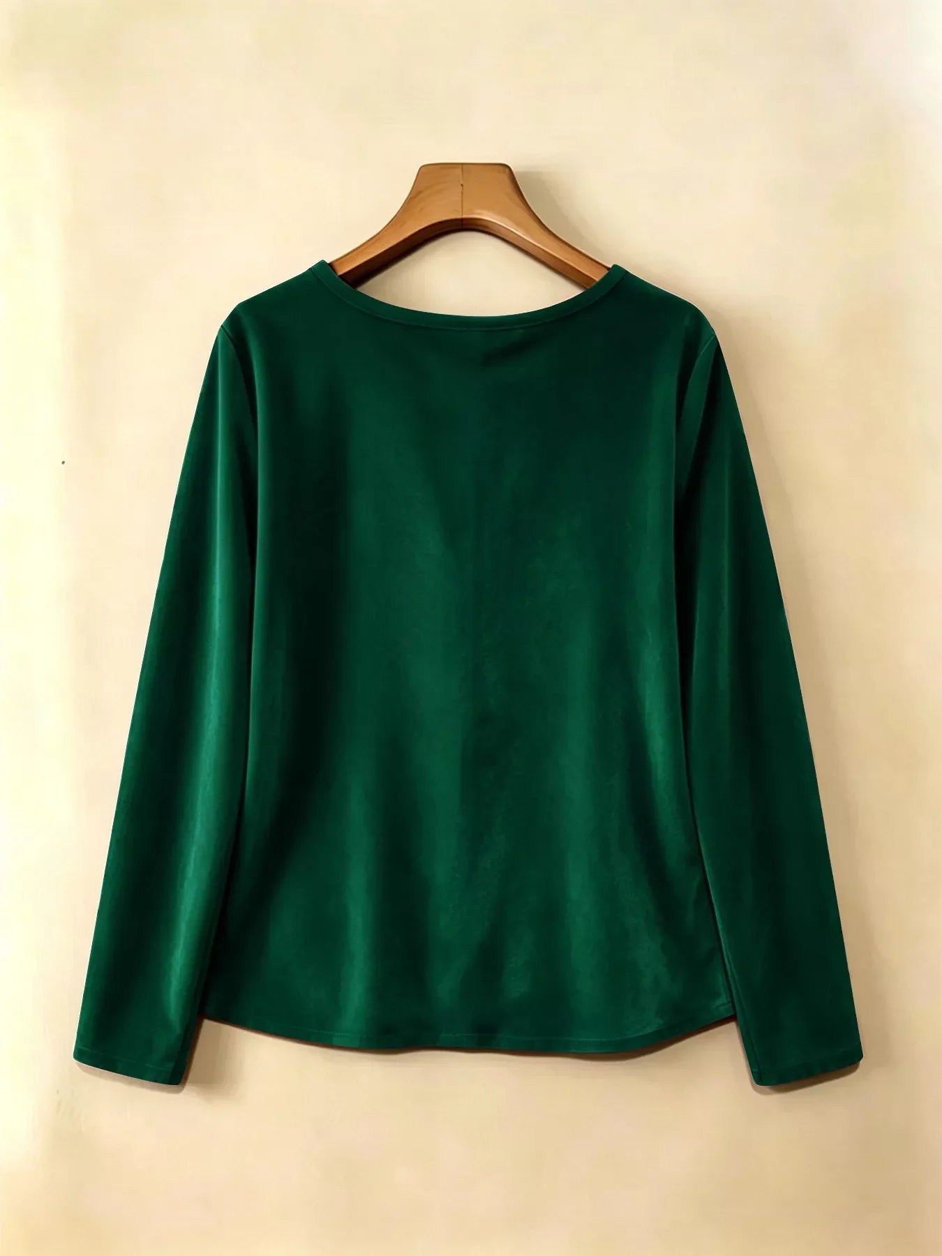 Velvet Long Sleeve Ruched Top