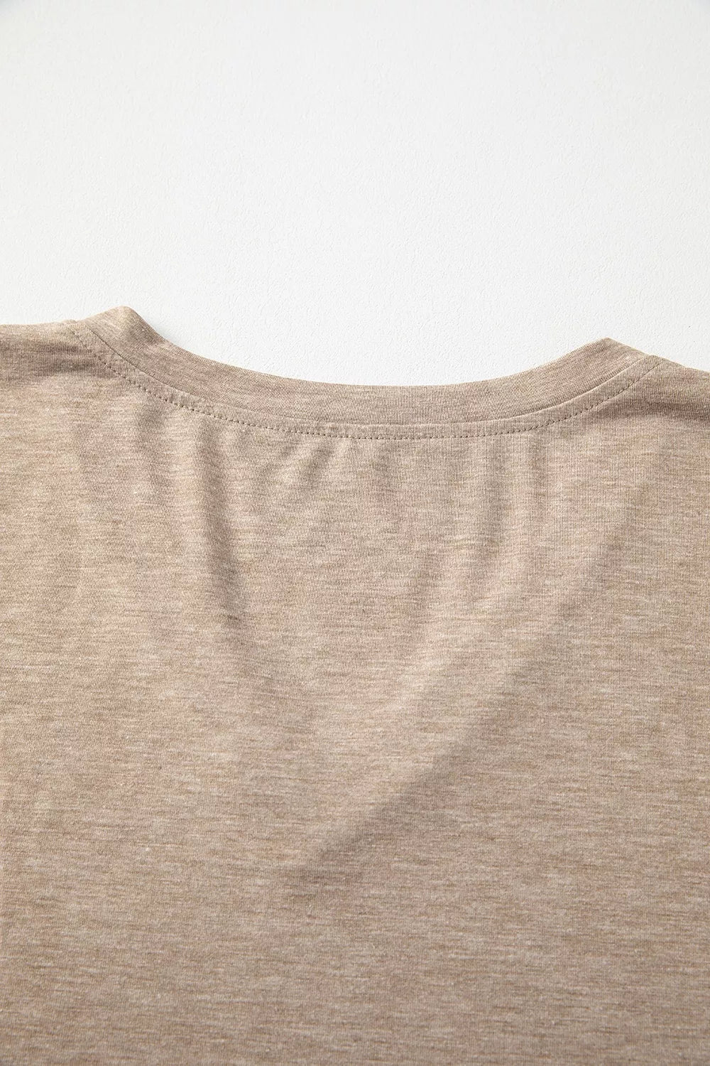 Solid Color V Neck Long Sleeve Stretchy Top