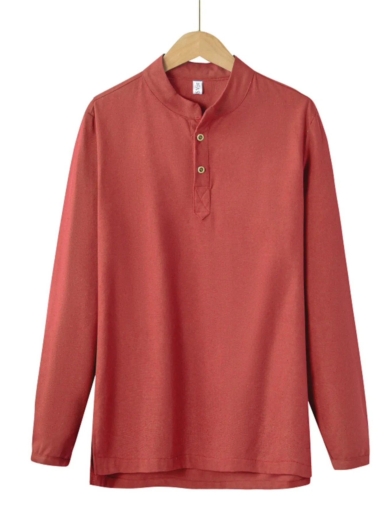 Men's Plus Size Button Detail Long Sleeve Blouse