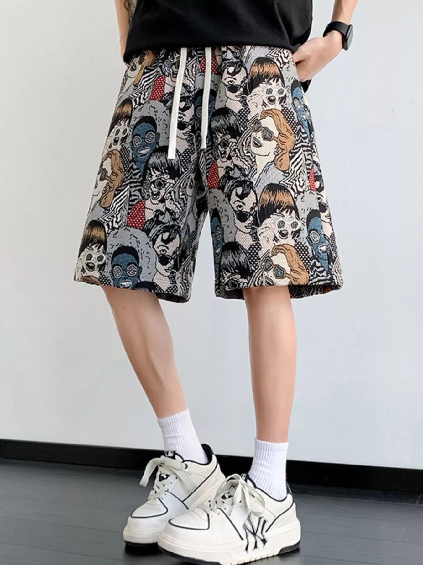 Men's Plus Size Printed Casual Drawstring Shorts