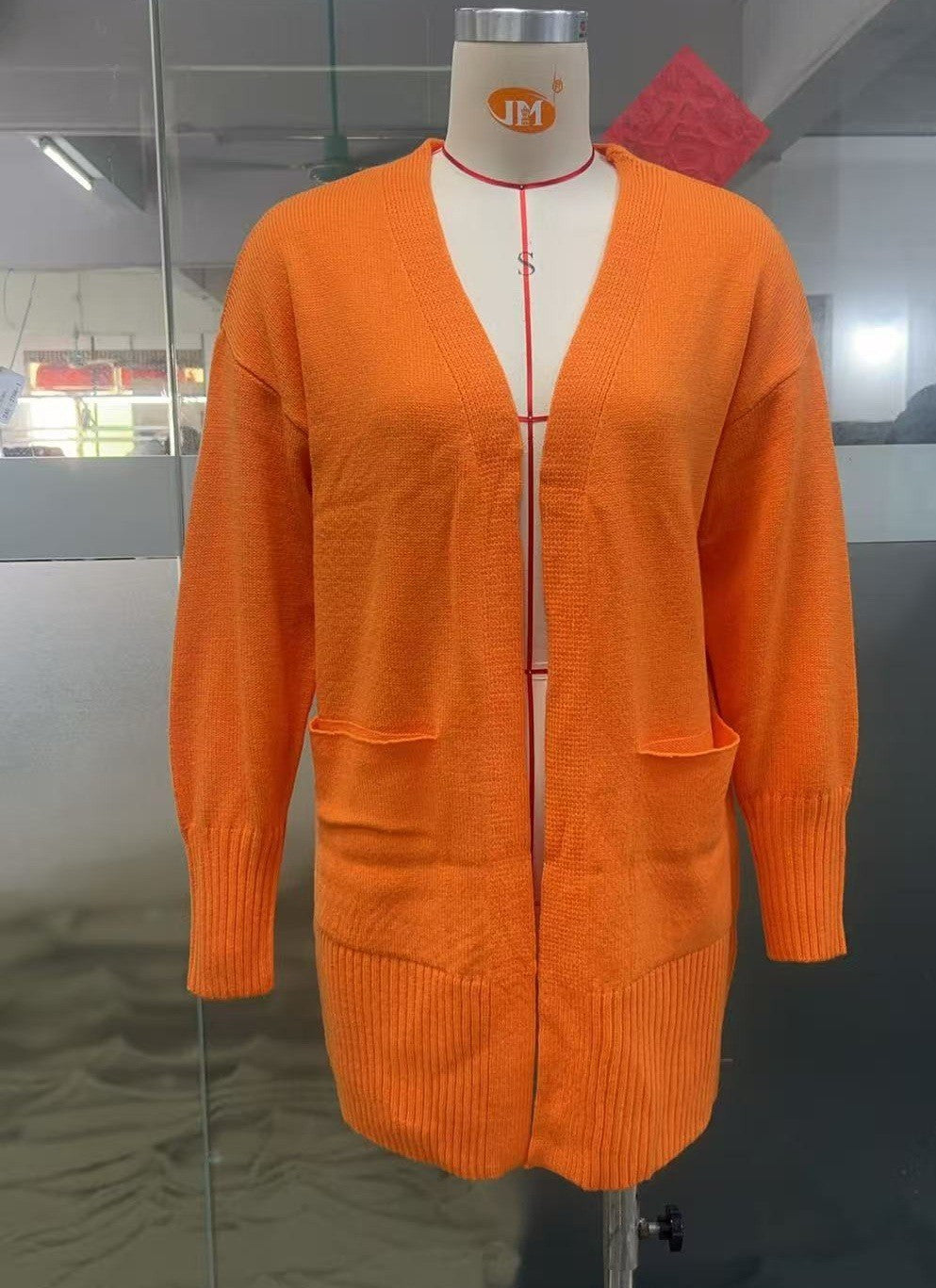 Longline Open-Front Cardigan | Oversized Knit with Patch Pockets