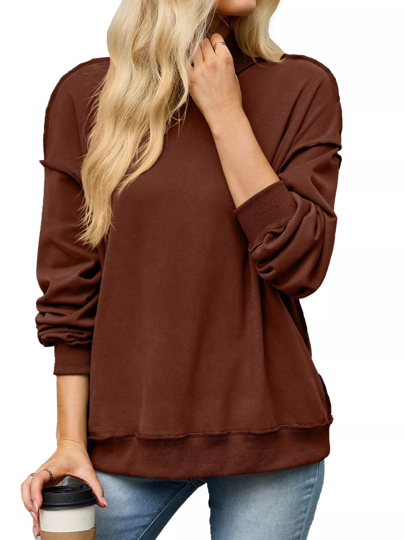 Loose Fit Crew Neck Sweatshirt
