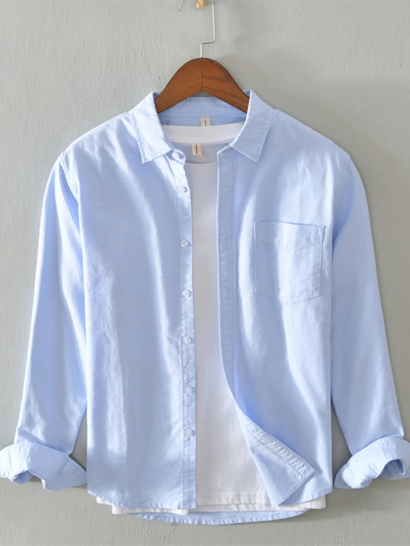 Men's Plus Size Button Up Long Sleeve Shirt