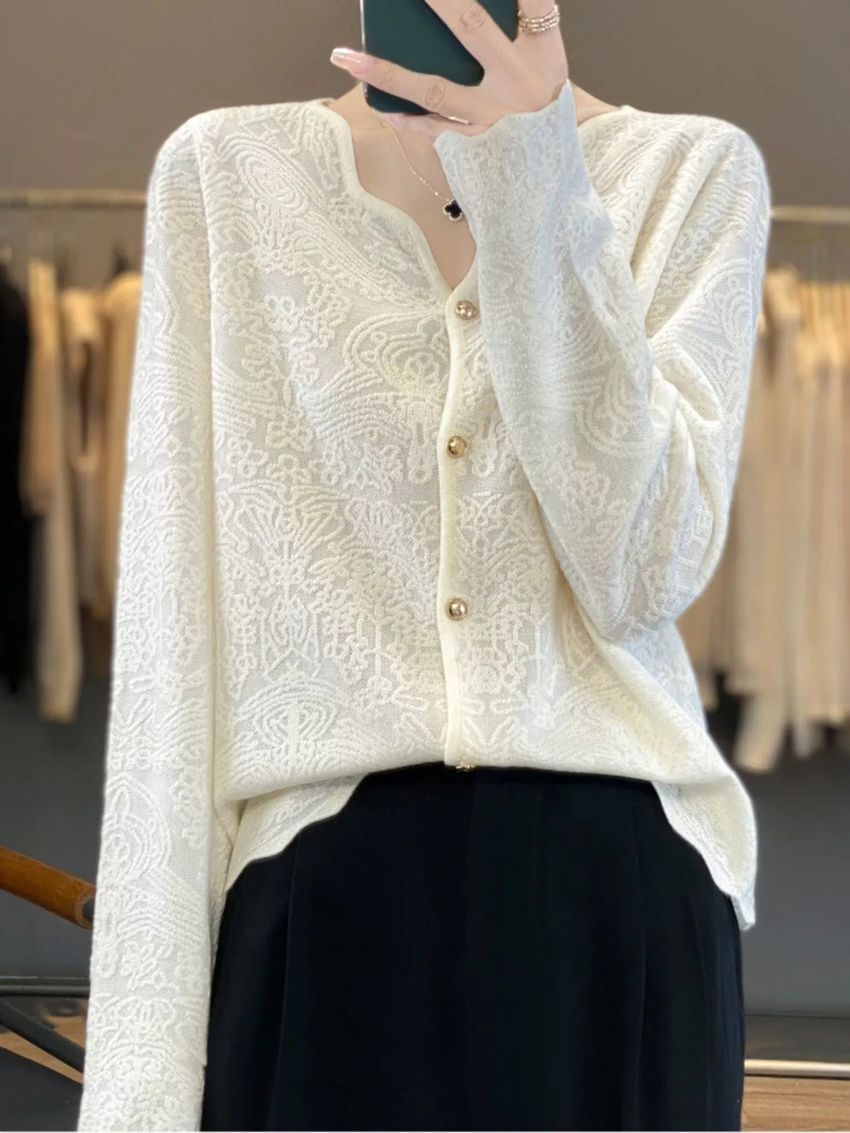 Lace V-Neck Cardigan