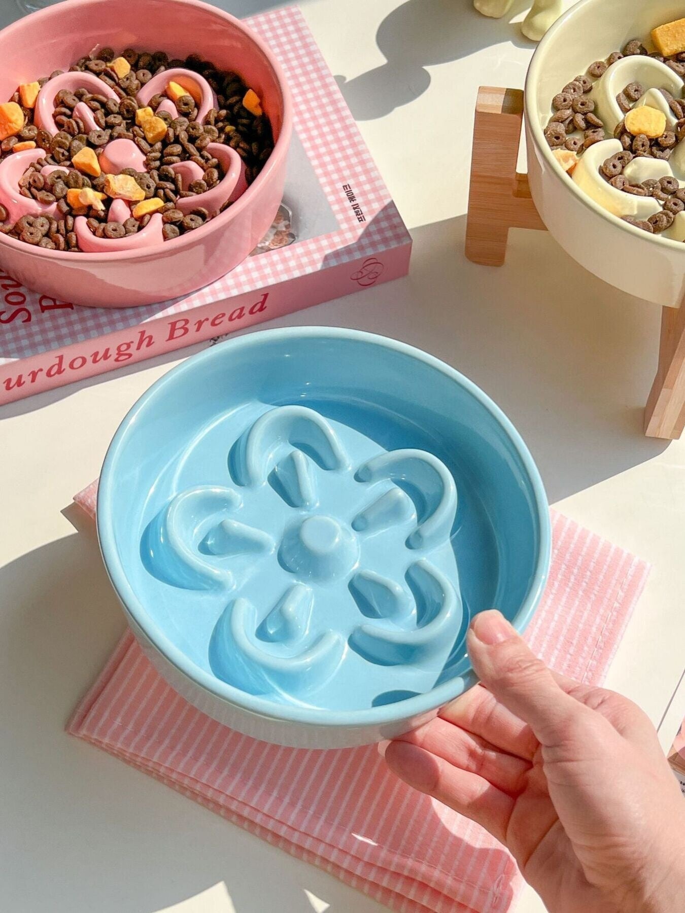 Flower-Shaped Slow Feeder Pet Bowl