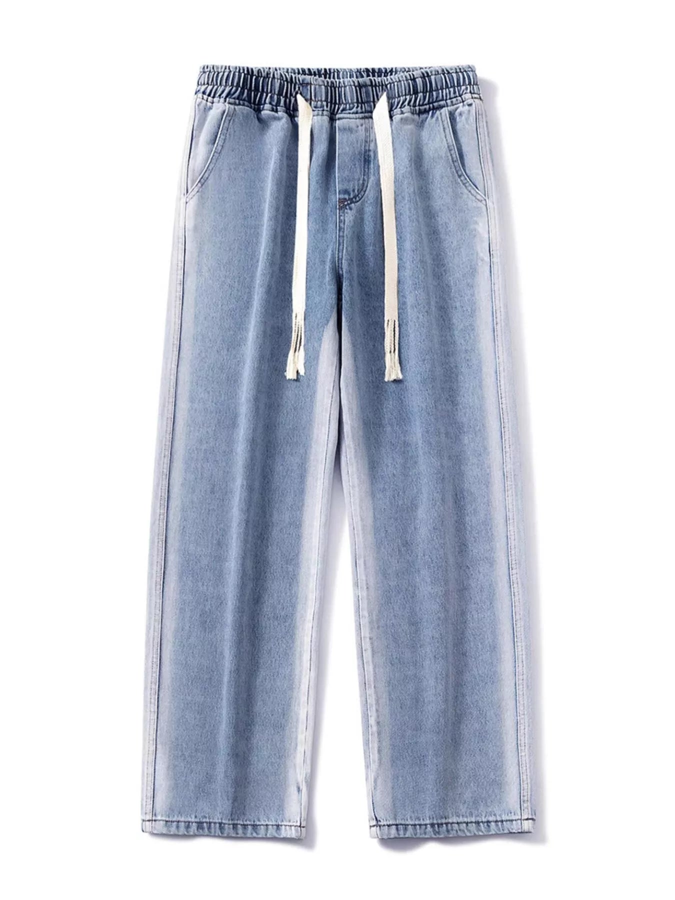 Men's Full Size Drawstring Wide Leg Jeans Plus Size