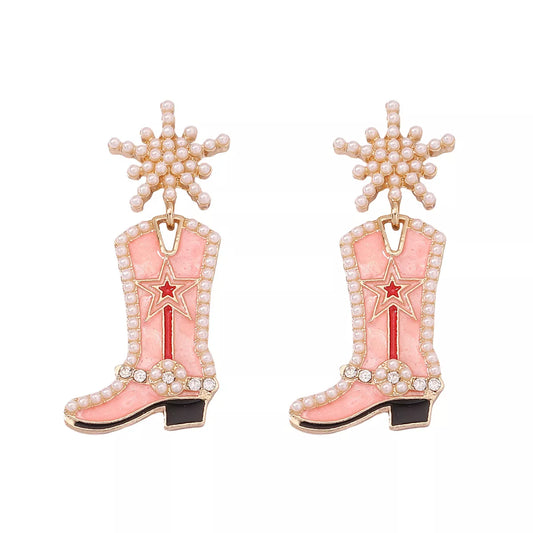 Cowgirl Boot Dangle Earrings