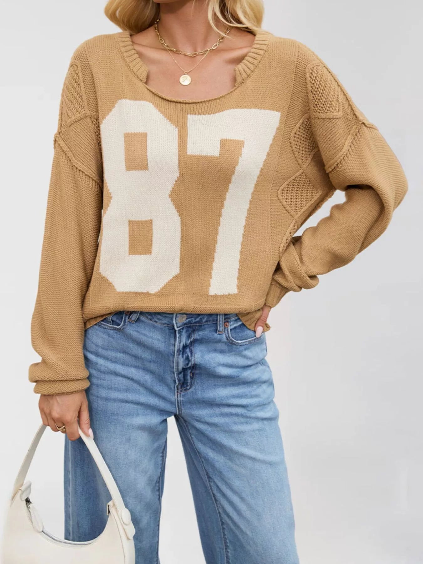 78 Number Cable-Knit Sweater
