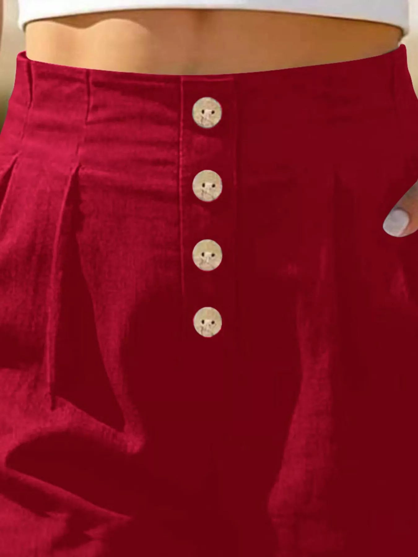 Button Fly High Waist Shorts