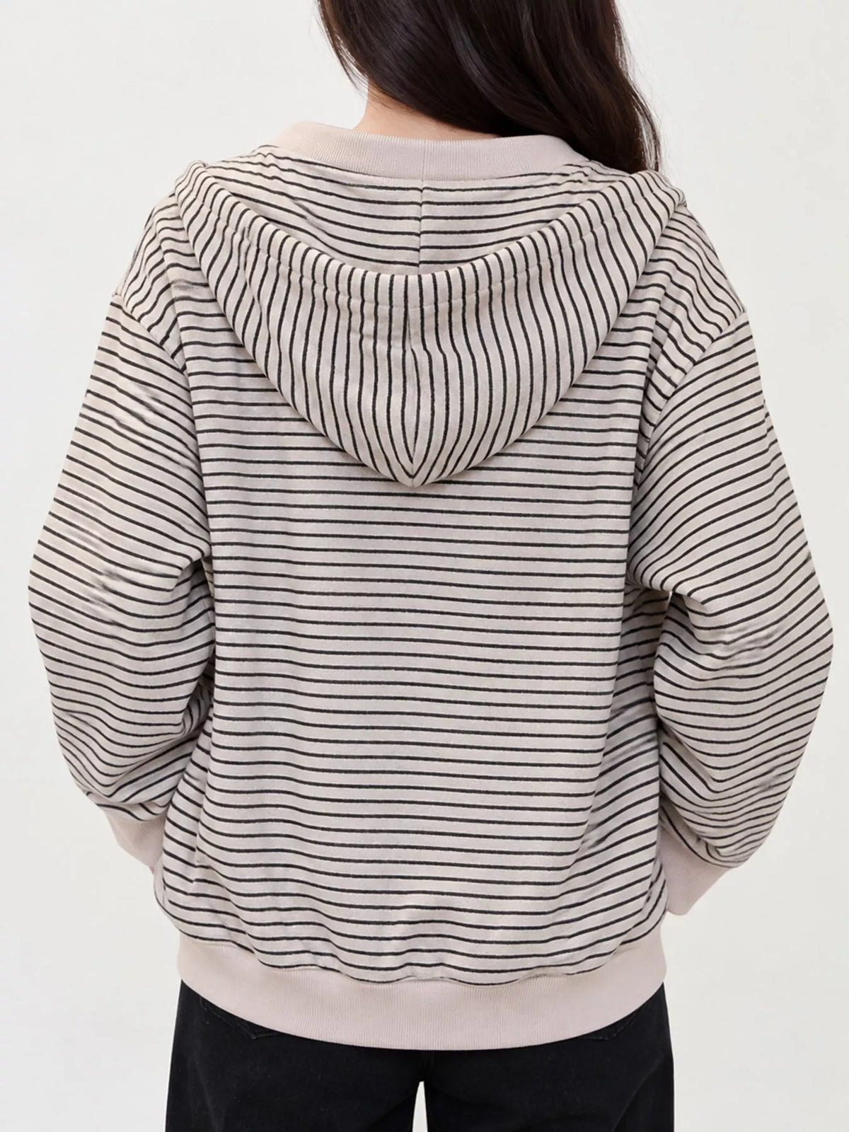 Striped Zip-Up Hoodie
