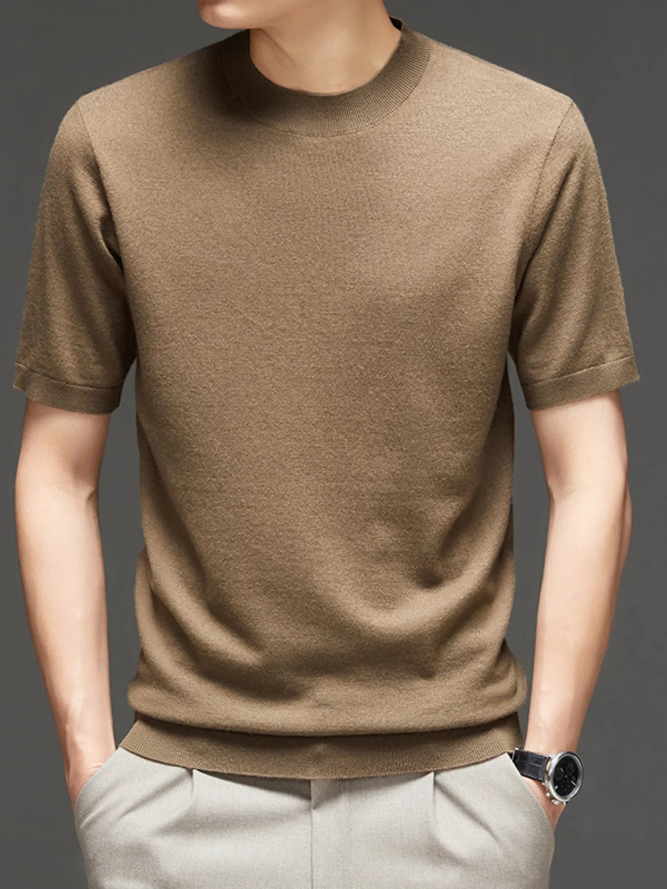 Men's Plus Size Round Neck Short Sleeve Top