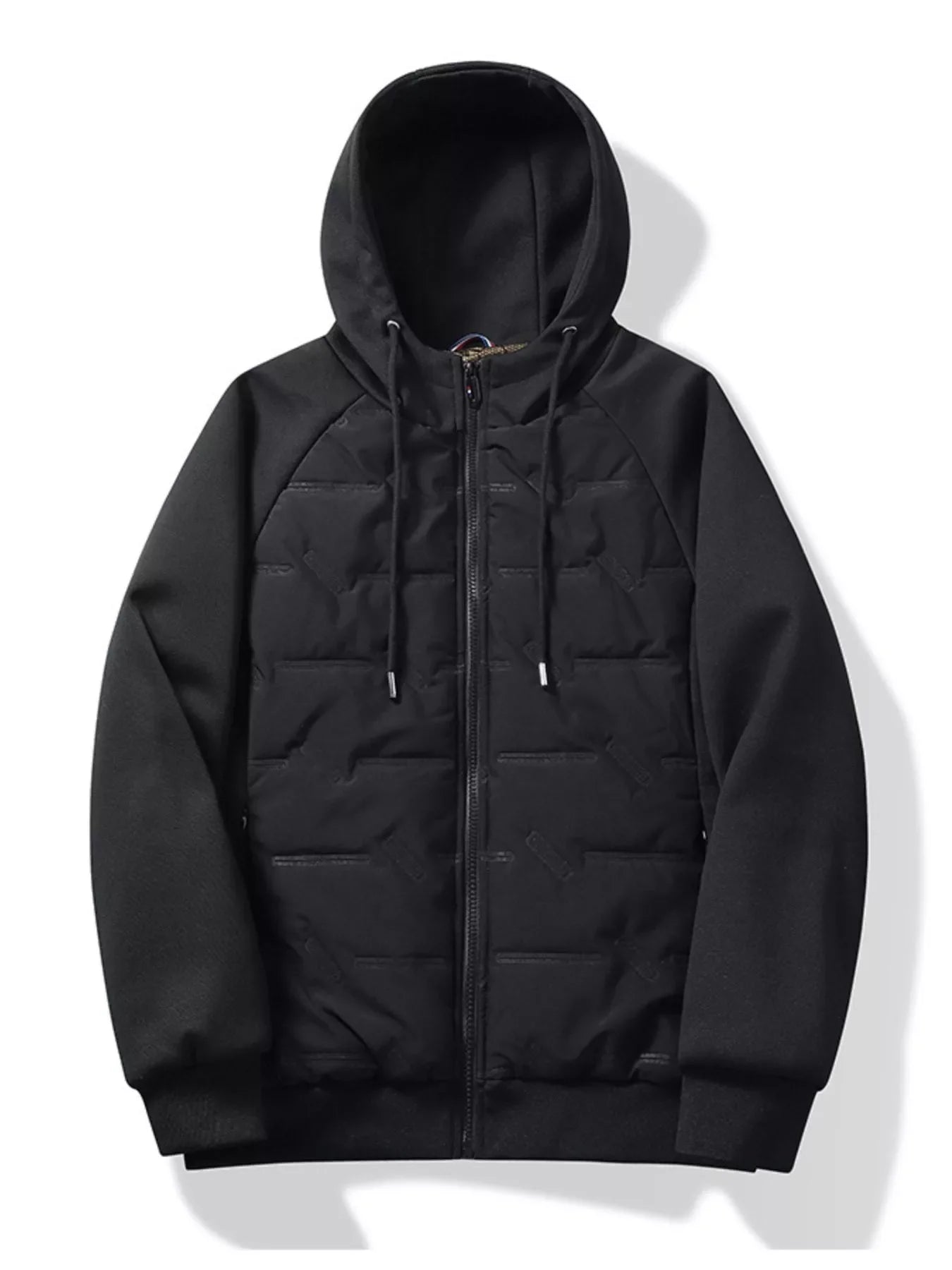 Men's Plus Size Hooded Padded Front Zip-Up Jacket