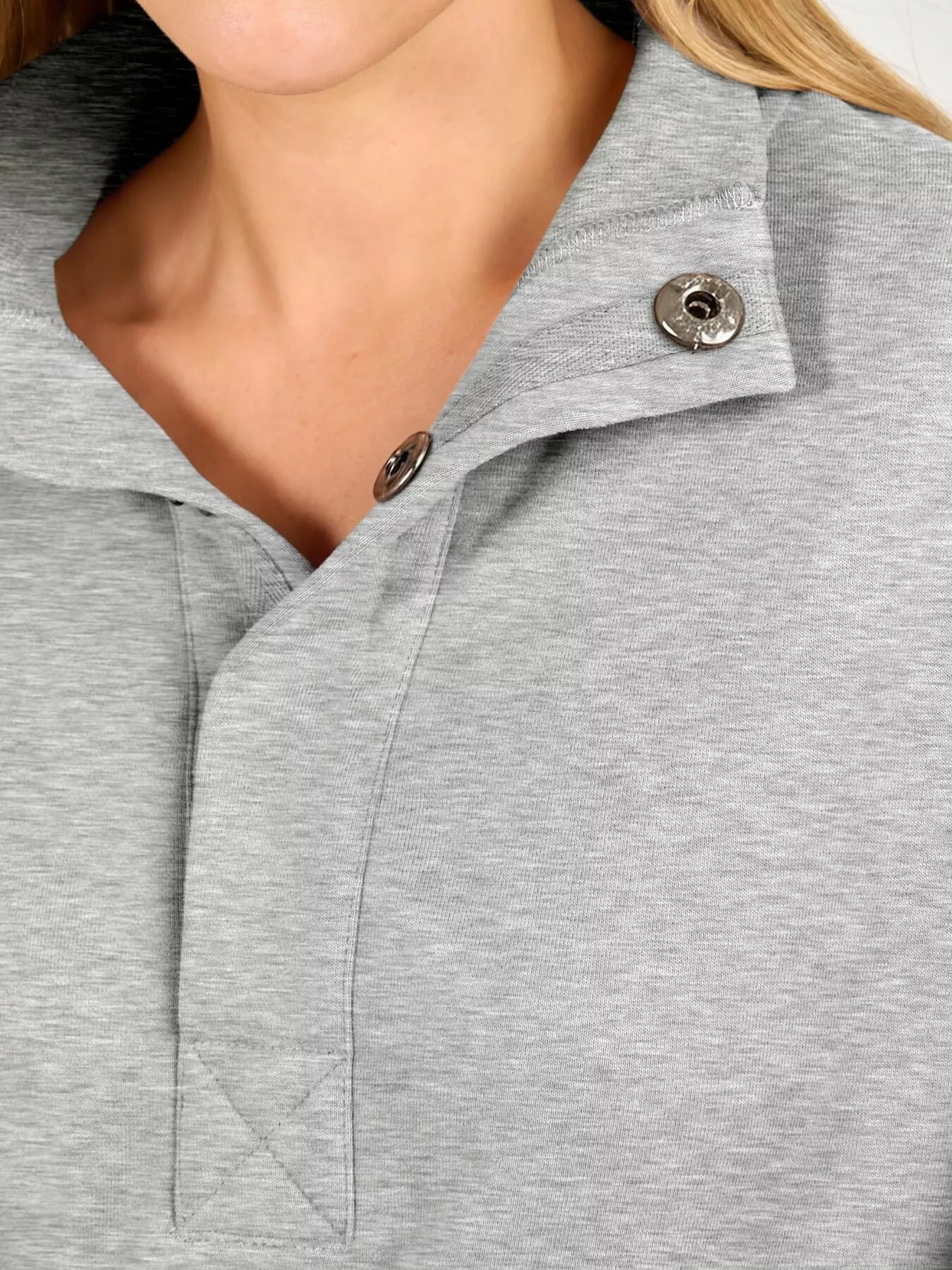 Half Snap Dropped Shoulder Sweatshirt