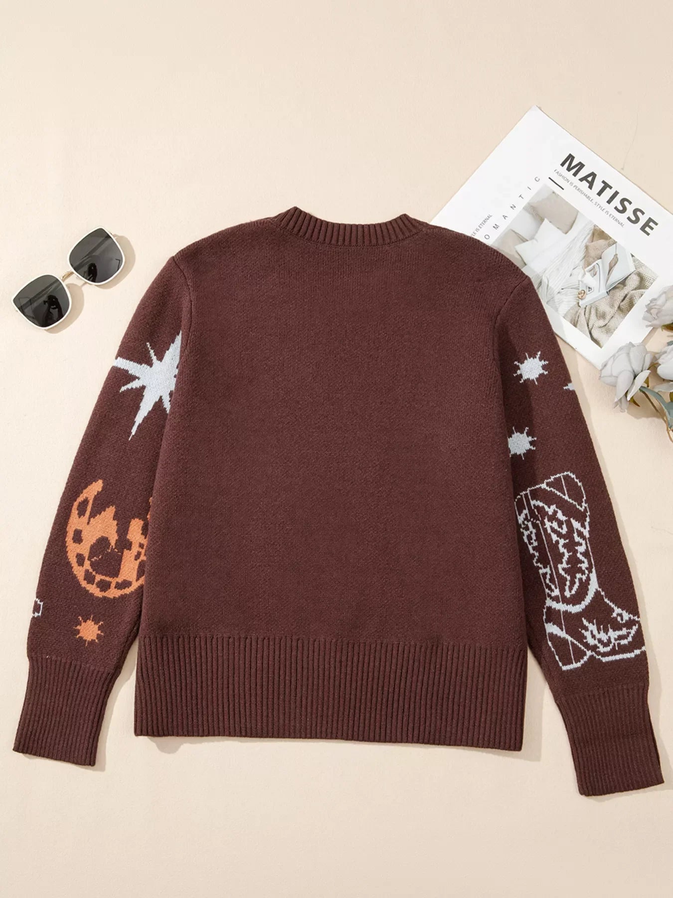 Cowgirl Round Neck Casual Sweater