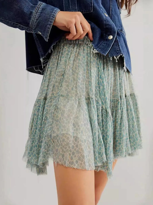 Floral Print Mini Skirt