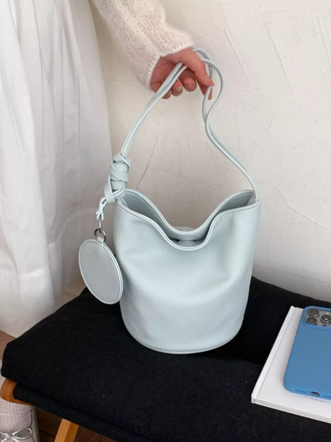 PU Leather Bucket Handbag