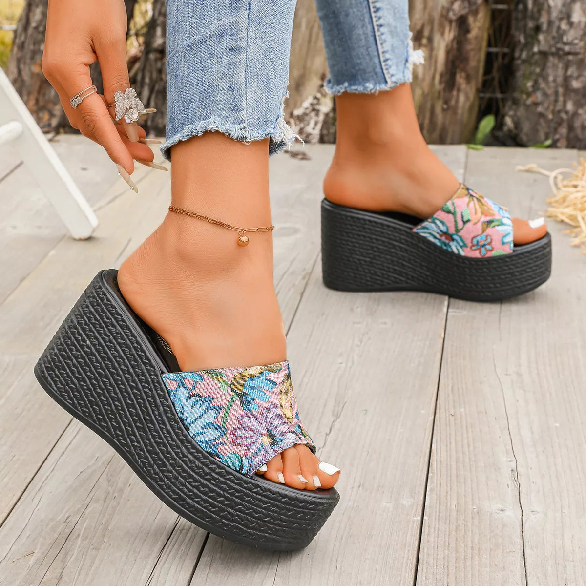 Open Toe Wedge Sandals