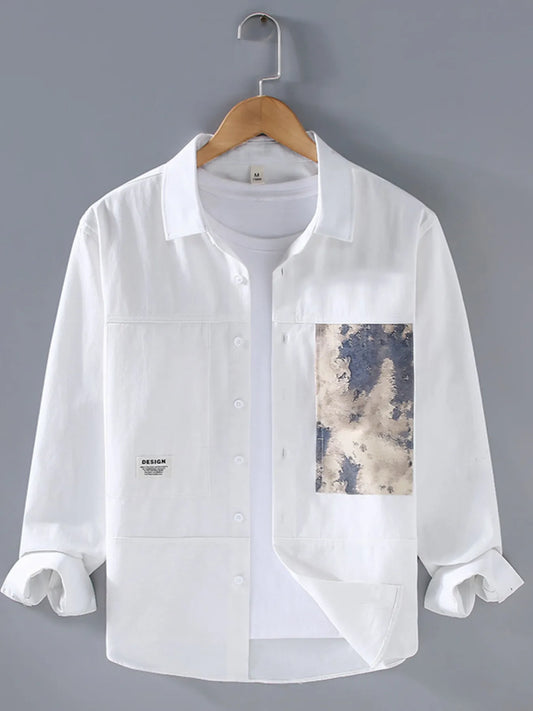 Men's Plus Size Button Up Long Sleeve Shirt