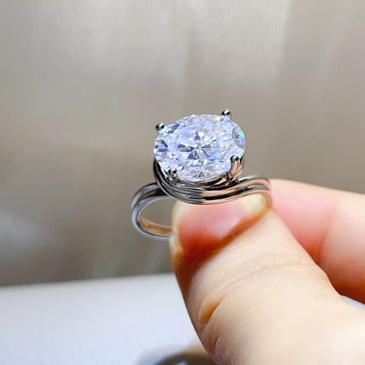 5 Carat 925 Sterling Silver Moissanite Ring