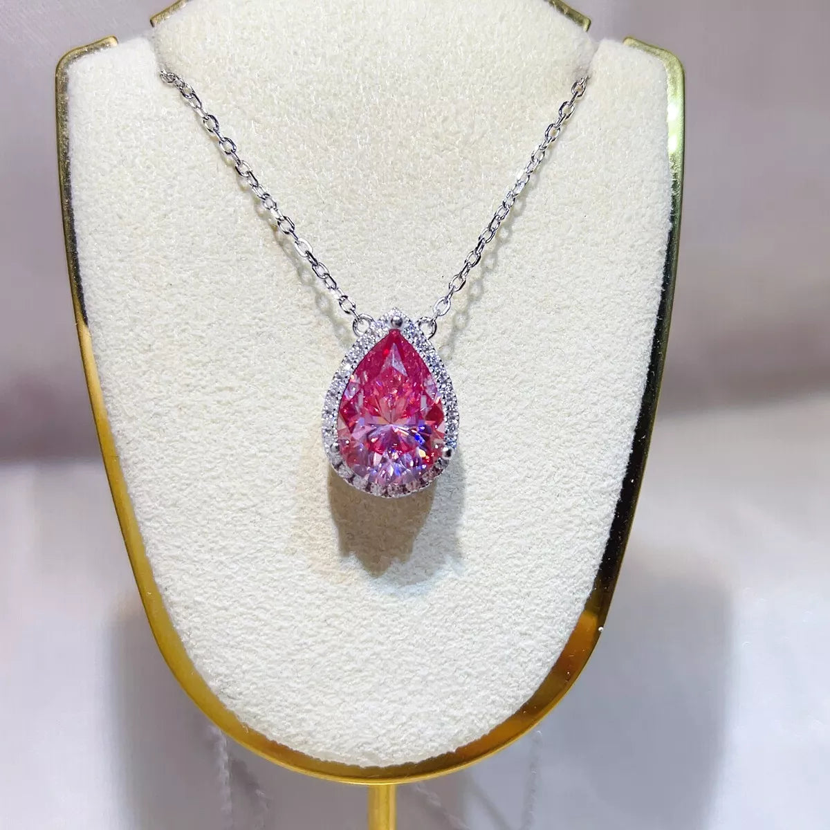 5 Carat 925 Sterling Silver Moissanite Pendant Necklace