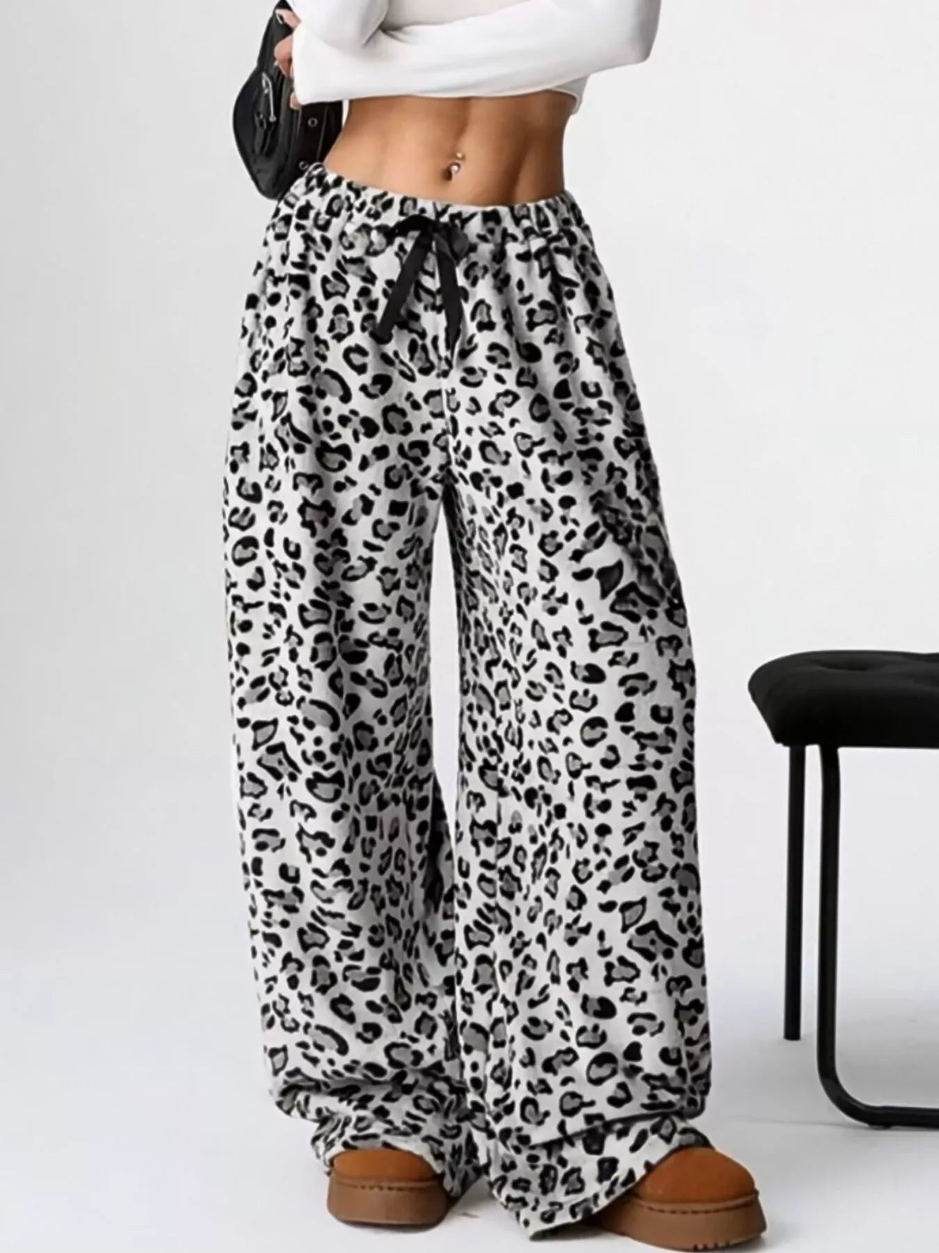 Drawstring Wide Leg Pants