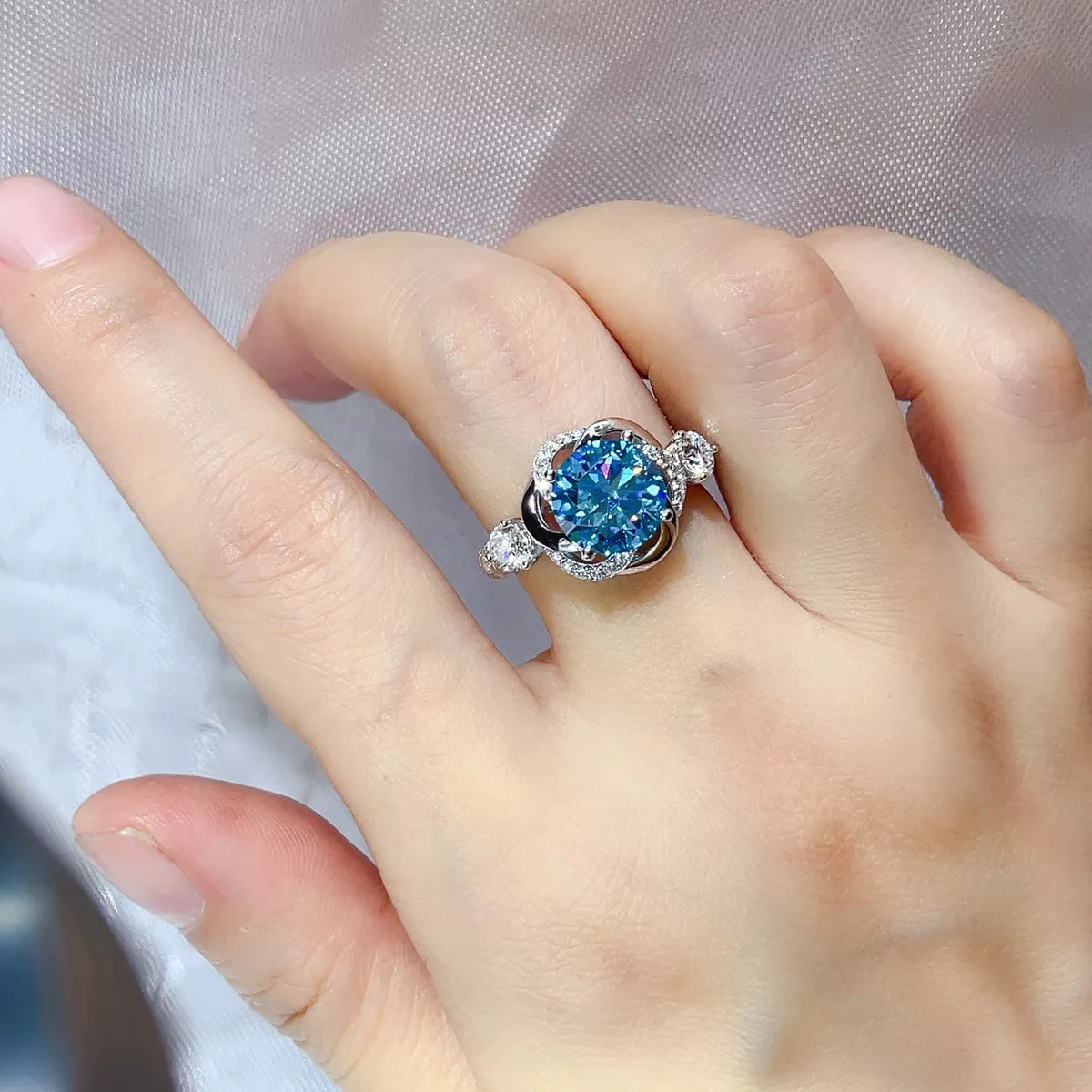 3 Carat 925 Sterling Silver Moissanite Ring