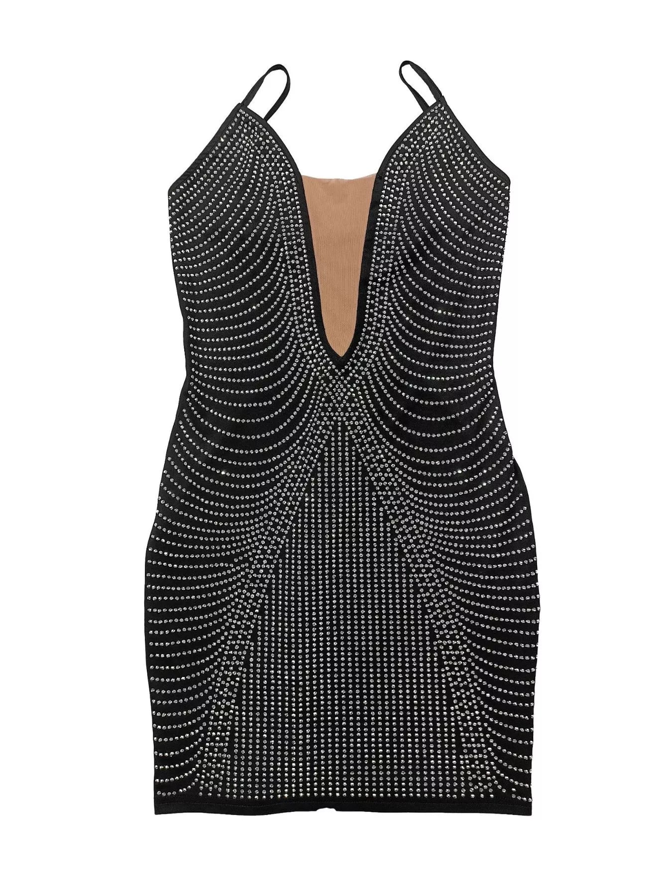 Rhinestone Spaghetti Strap Mini Dress