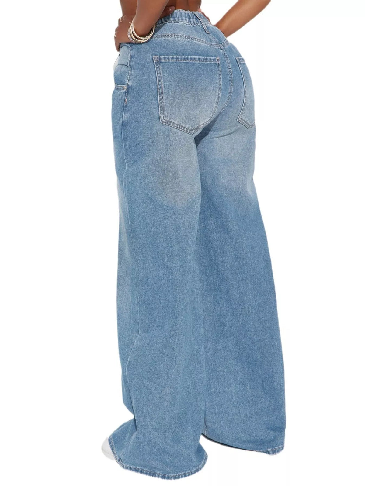 Full Size High-Waisted Wide-Leg Jeans Plus Size