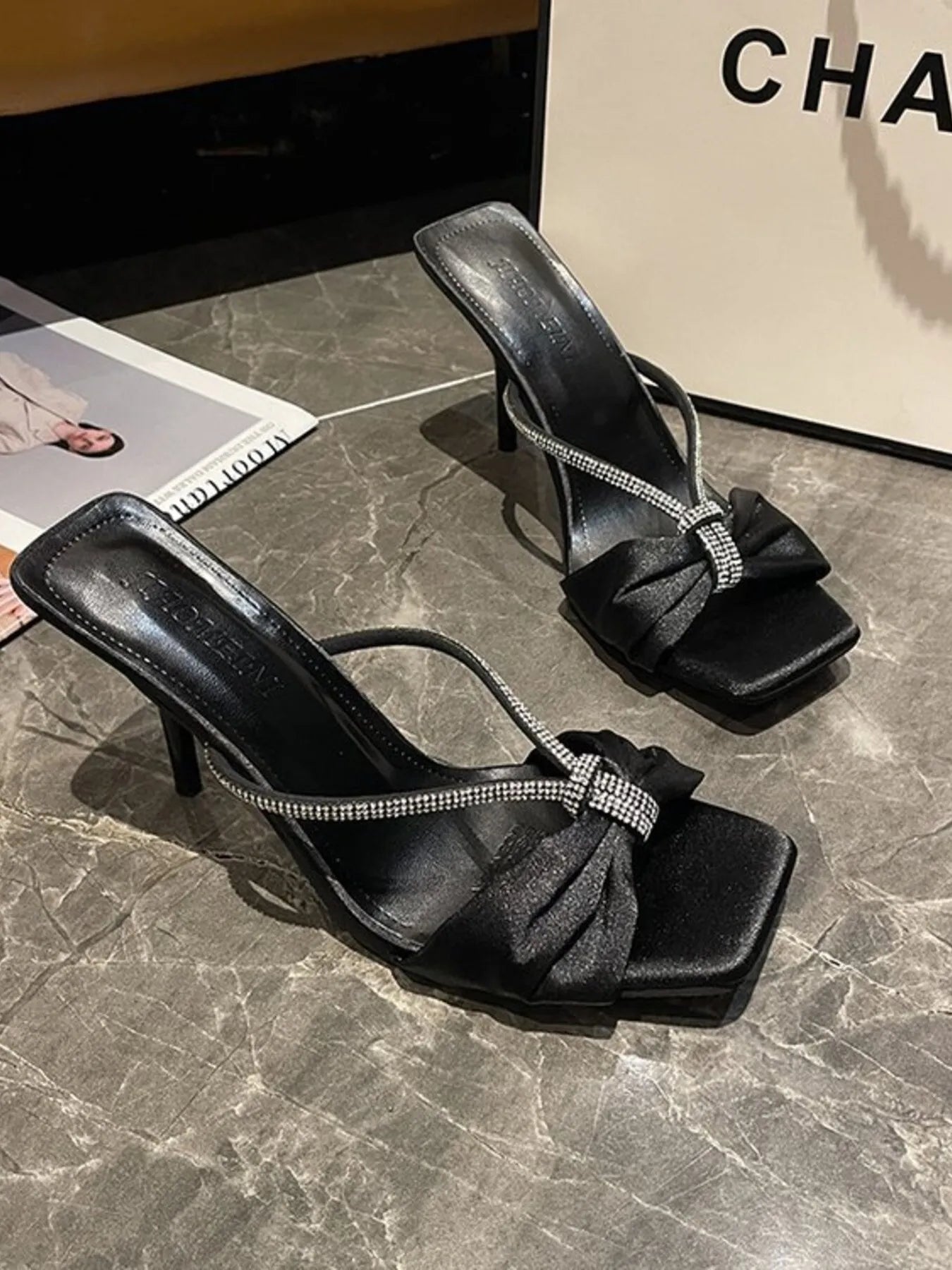 Bow Mid Heel Sandals
