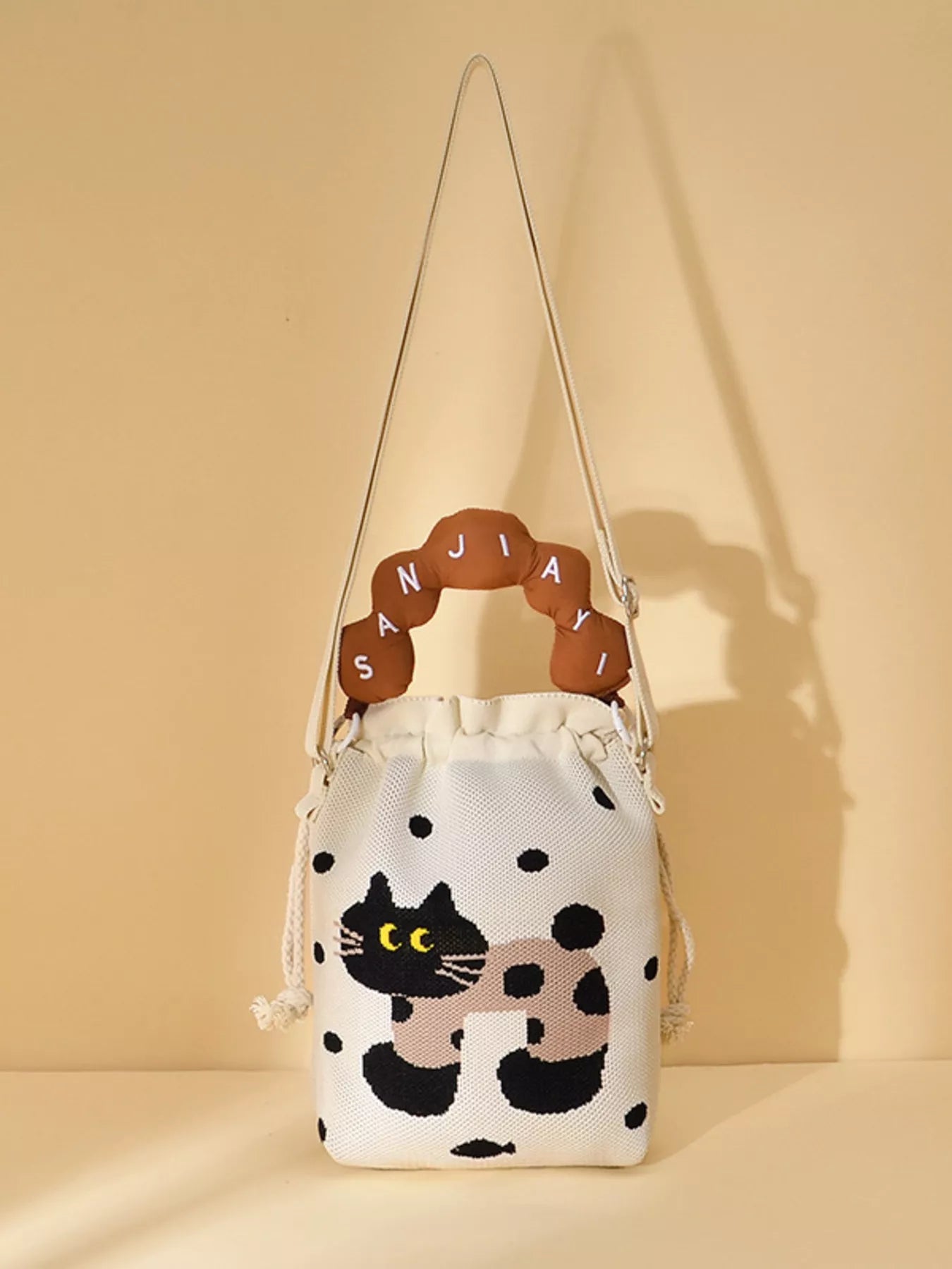 Drawstring Bucket Crossbody Bag
