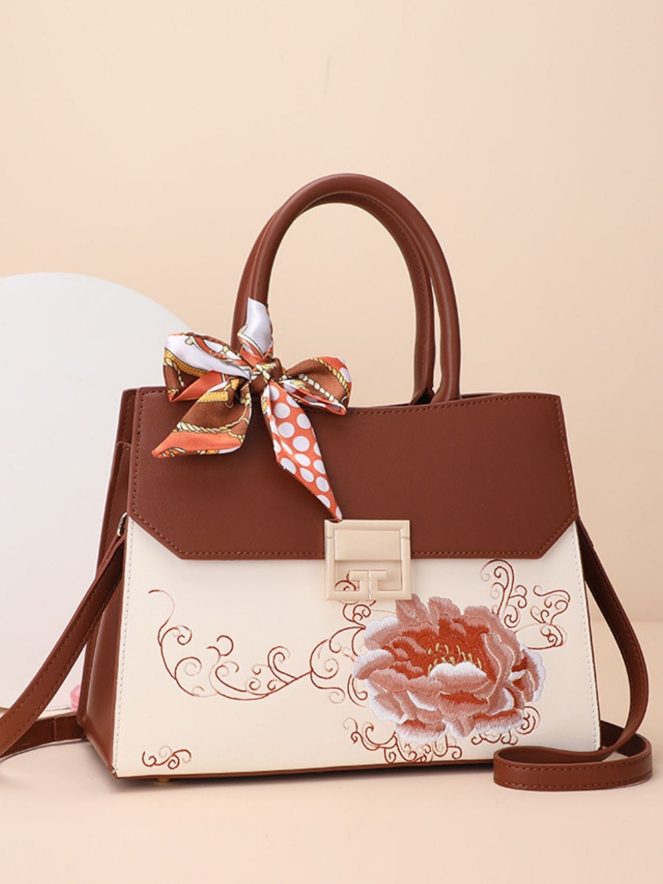 Floral Top Handle Handbag
