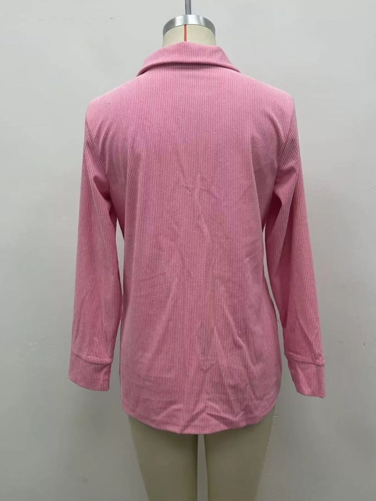 Full Size Button Detail Long Sleeve Top Plus Size