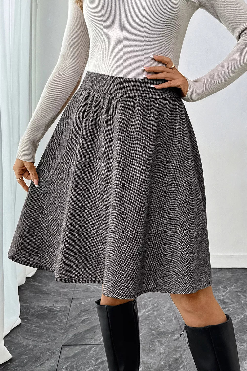 A-Line Textured Skirt