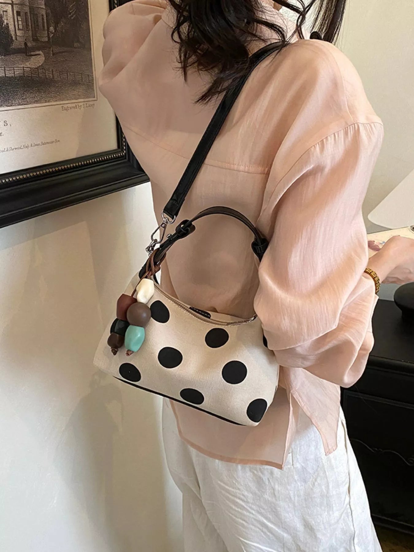 Polka Dot PU Leather Handbag