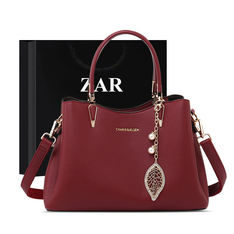 Top-Handle Leather Handbag