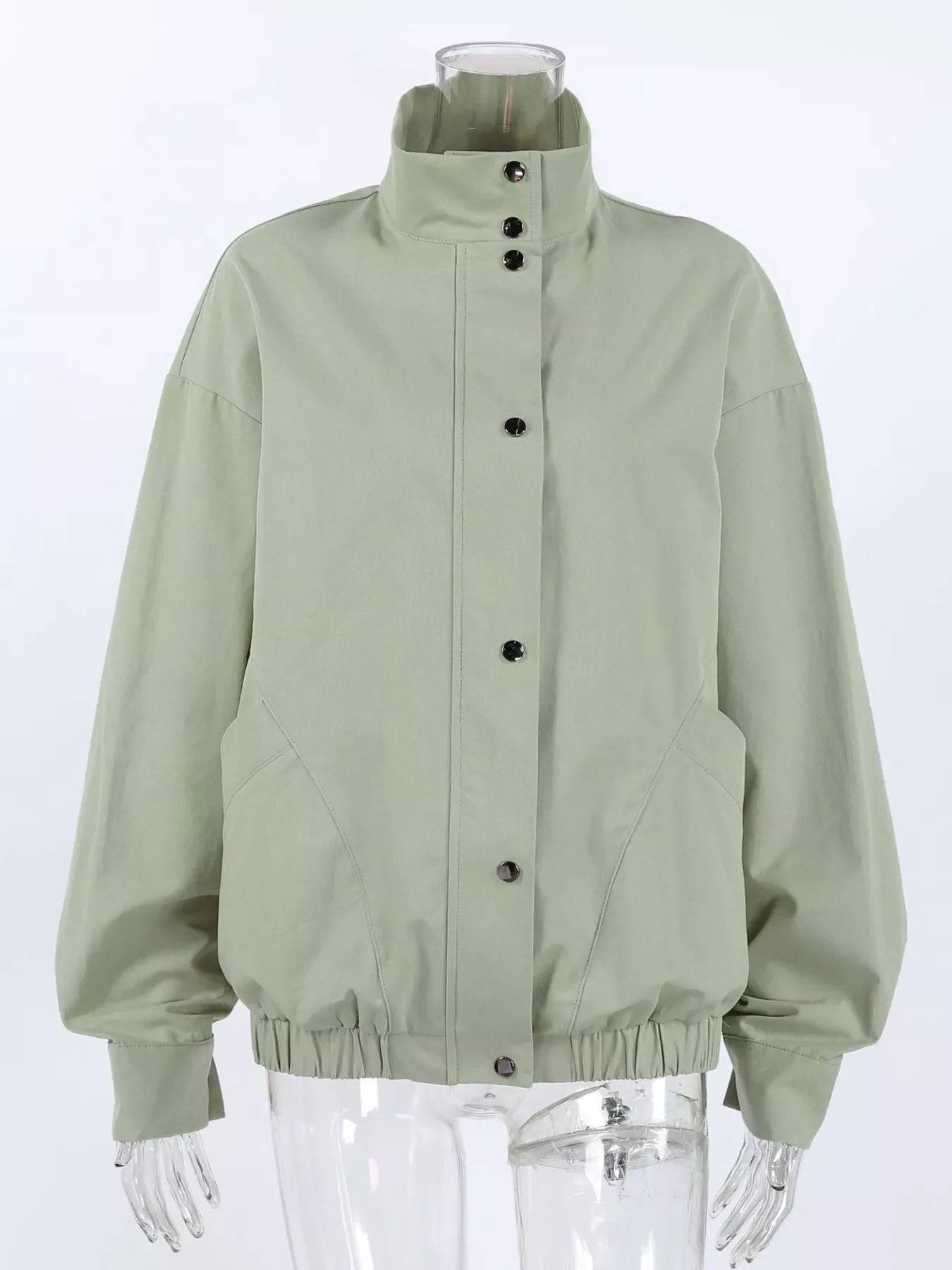 Snap Down Dropped Shoulder Jacket