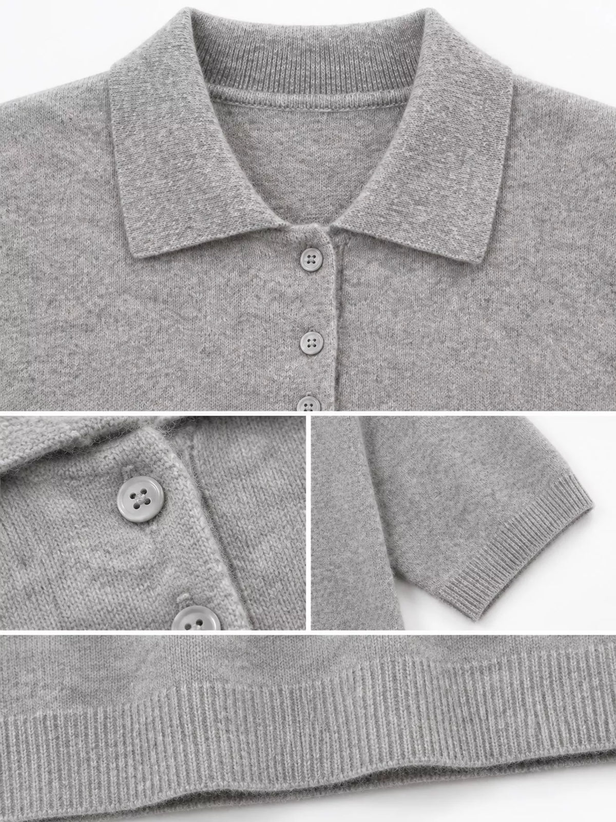 Wool Short-Sleeve knitted Polo Shirt