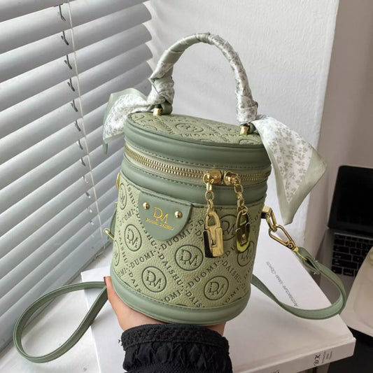 Letter Adjustable Strap Bucket Bag