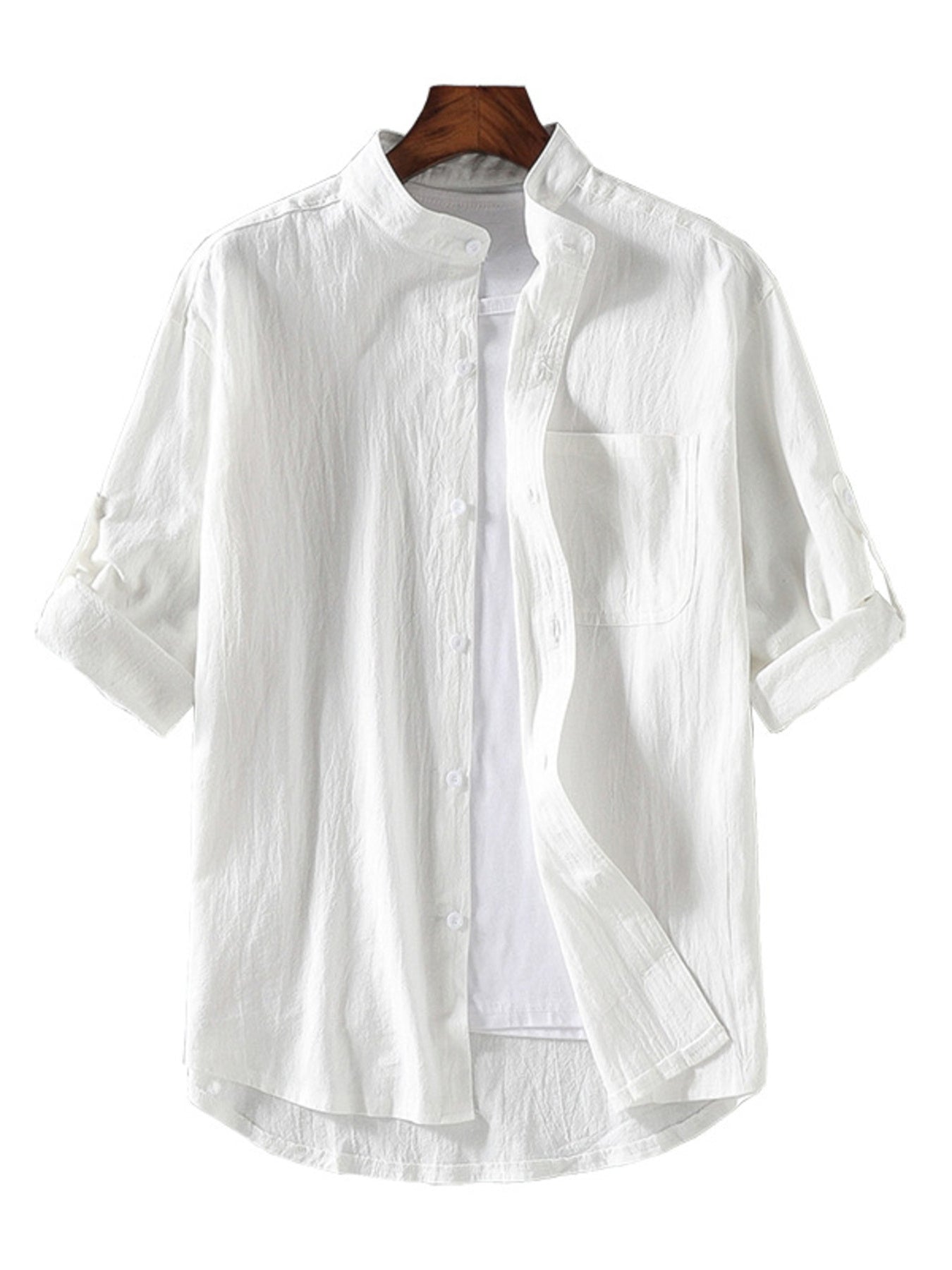 Men's Plus Size Casual Loose Fit Button Up Shirt
