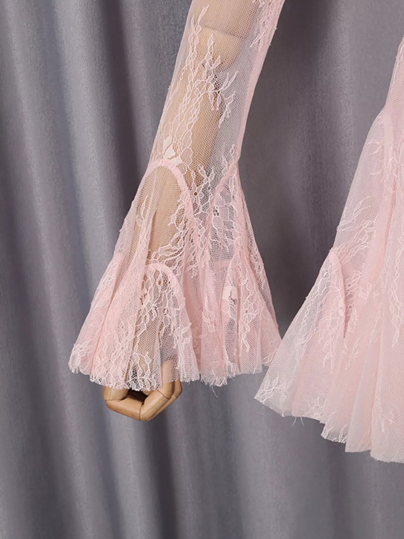 Lace Flare Sleeve Mini Dress