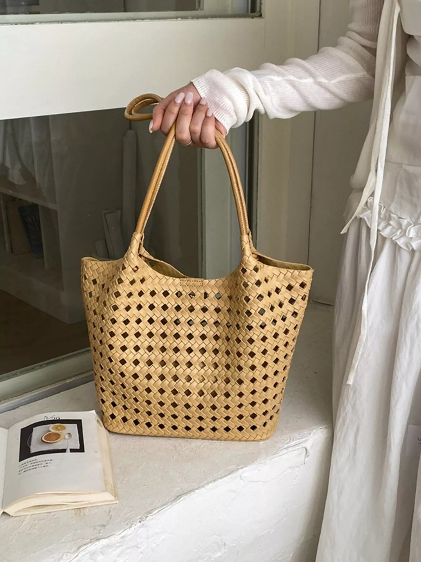 Woven Leather Shoulder Bag