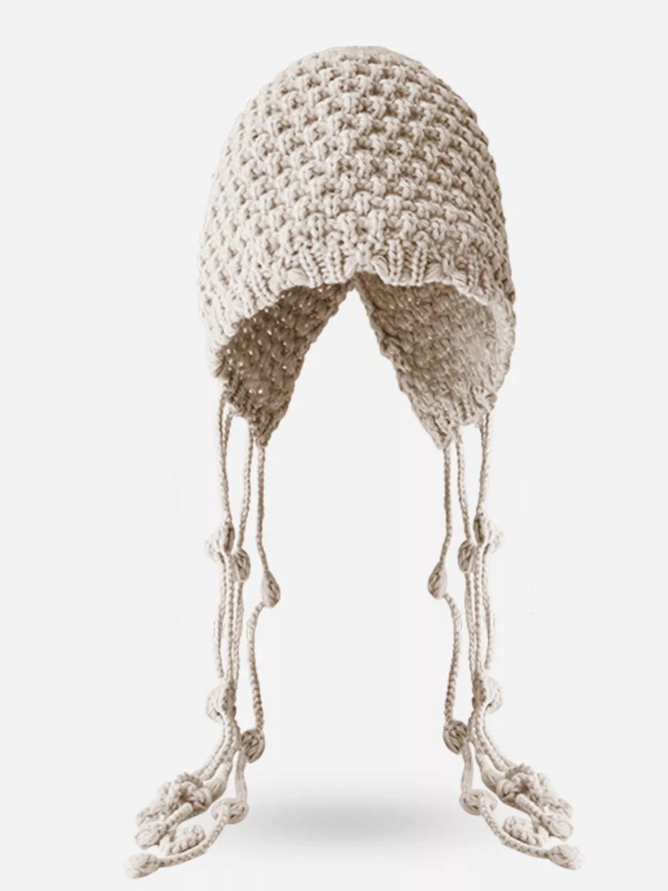 Fringe Knitted Beanie Hat
