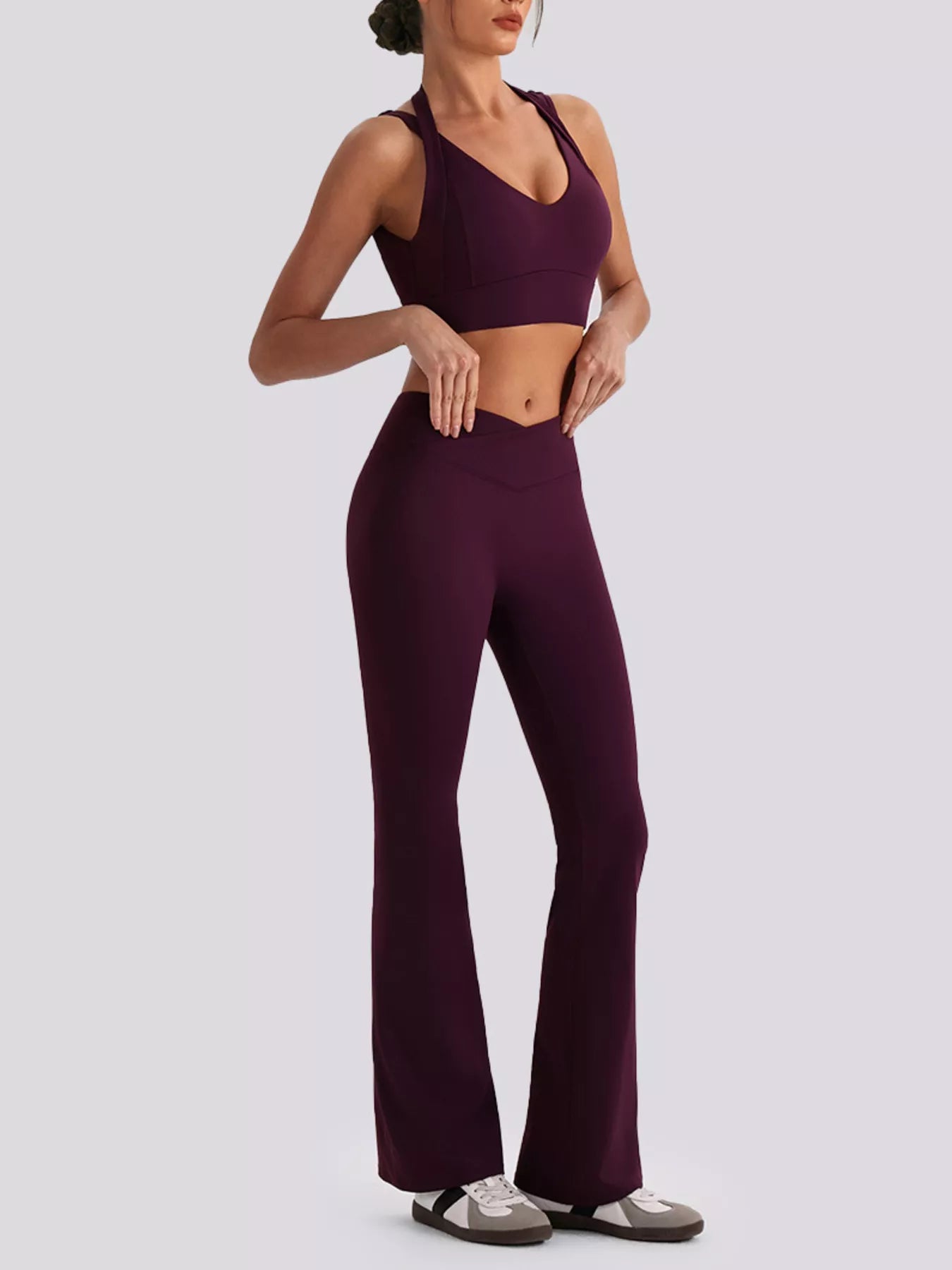 Seamless Criss-Cross V-Neck Tank and Leggings Active Set