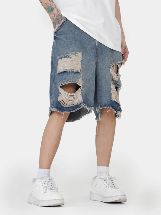 Men's Distressed Denim Shorts