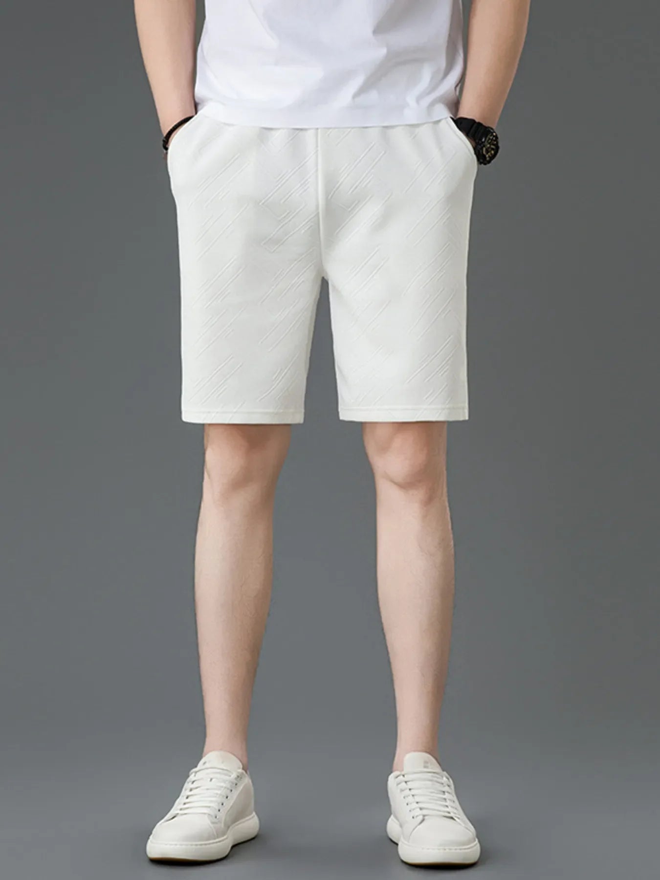 Men's Plus Size Drawstring Shorts with Pockets
