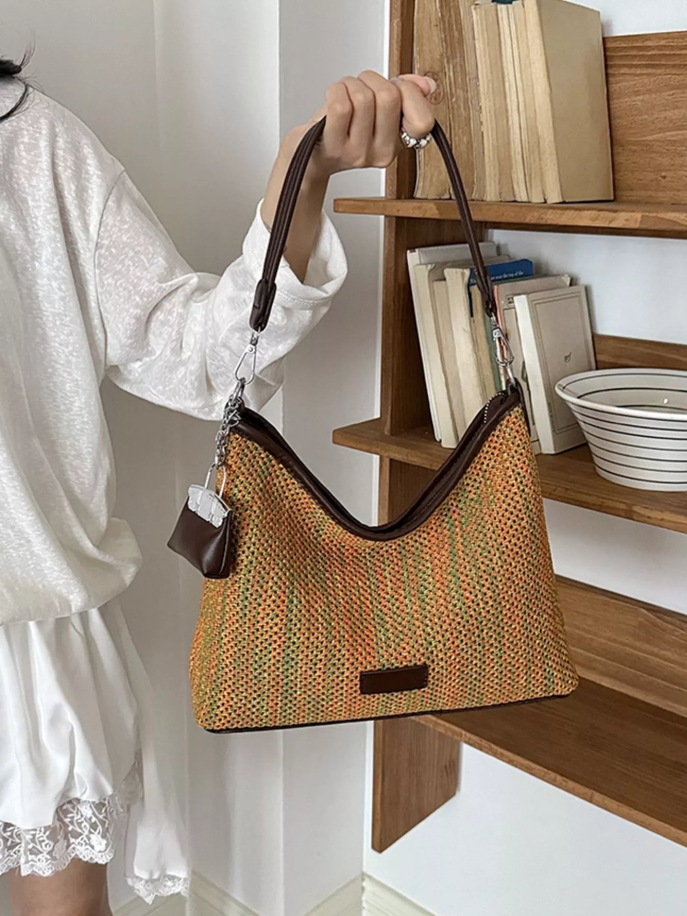 Woven Straw Crossbody Bag