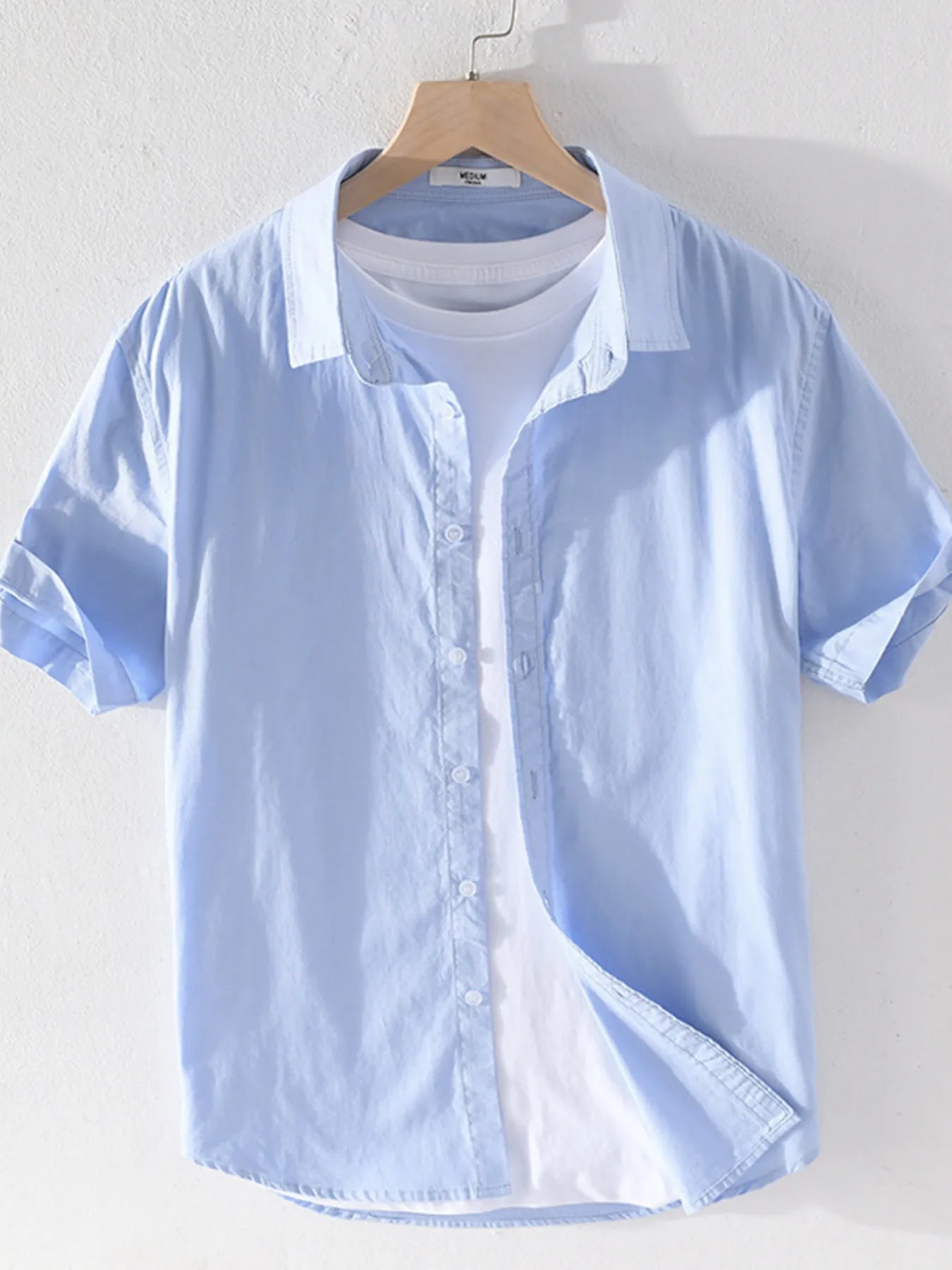 Men's Plus Size Short Sleeve Button-Up Shirt